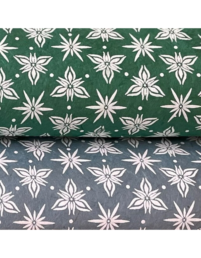 NE215 - Papier lokta avec fleurs étoilées