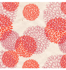 NE219 Lokta paper with pompon print,