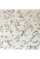 Maulbeerpapier mit Ixora-Blumen