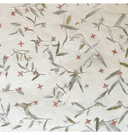 TH899 Mulberry paper with Ixora flowers.