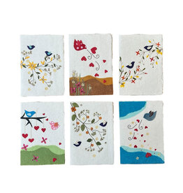 . PN306 Ensemble de 6 cartes/enveloppes avec oiseaux