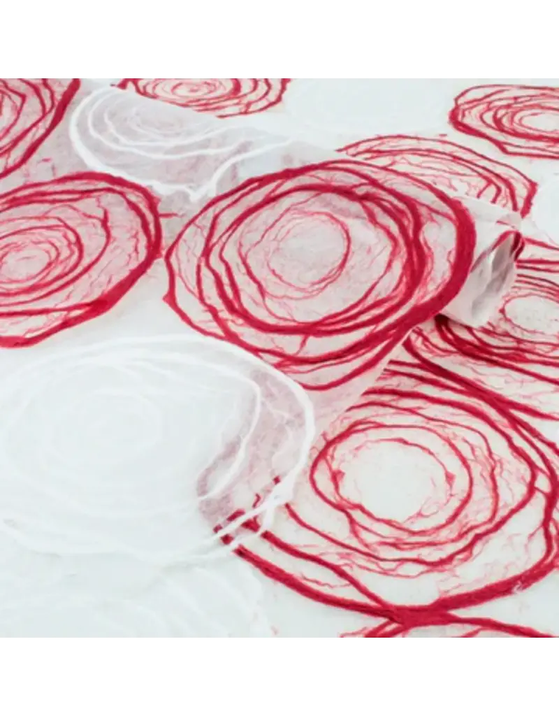 TH833 - Papier de mûrier avec roses faites à la main