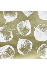 NE858 - Papier lokta avec impression de feuilles de bodhi