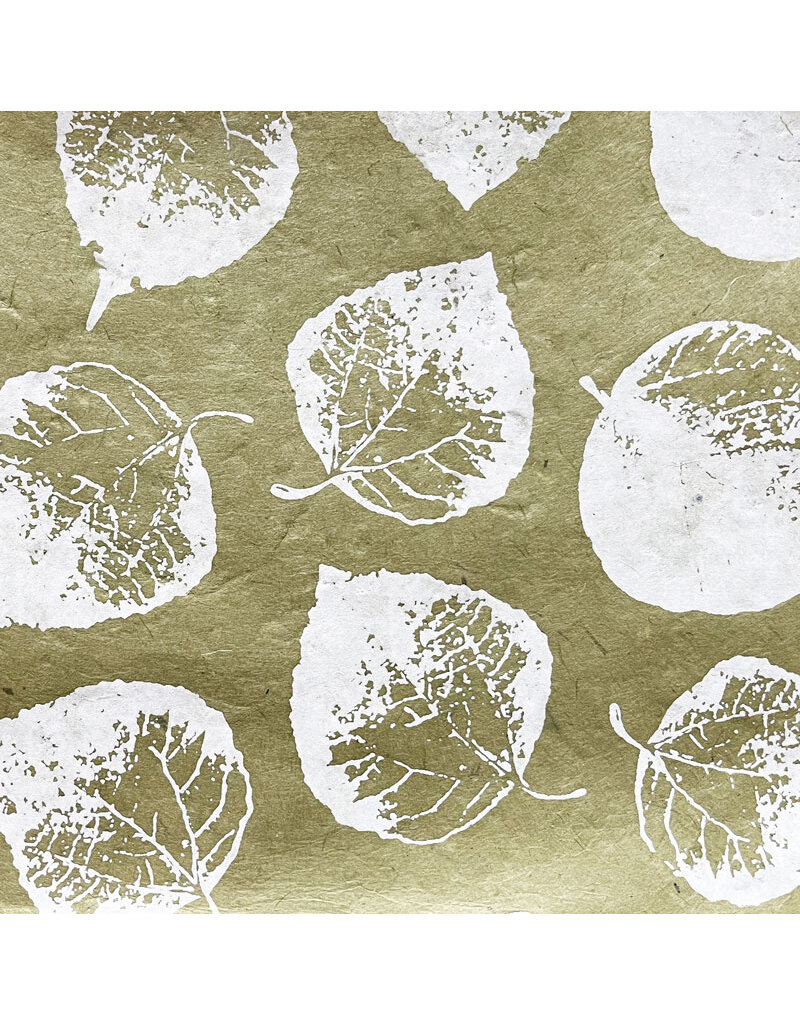 Papier Lokta avec impression de feuilles de bodhi