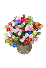 Set 12 fleurs en cocons de soie