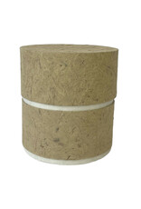 . Eco urn covered with natural paper with flowers