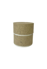 . Eco urn covered with natural paper with flowers