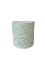 . Eco urn covered with natural paper with flowers