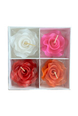Schachtel mit 4 rosenförmigen Kerzen
