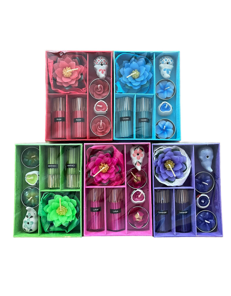 TH412 - Set mit Räucherstäbchen und Kerzen