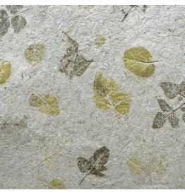 TH847 - Mulberry corn paper with leaves print