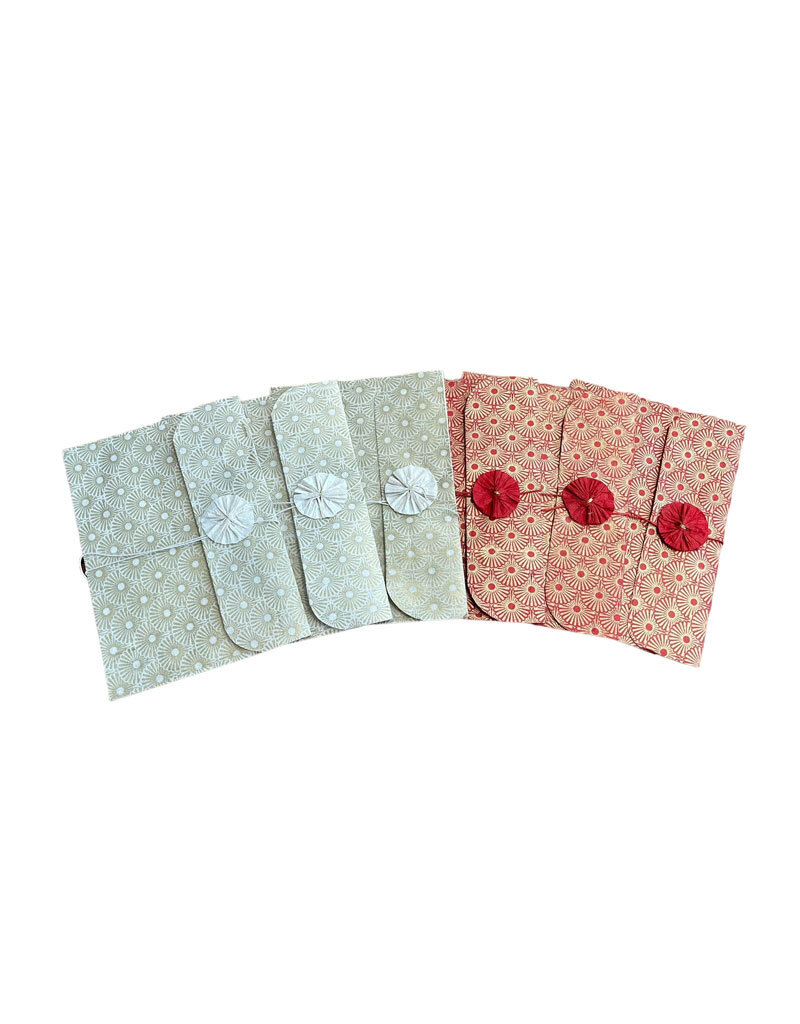 Ensemble de 6 enveloppes de papier lokta  -