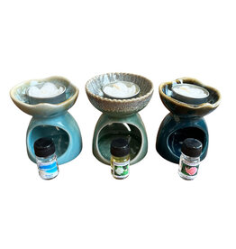 TH410 - Brander met olie en waxine lichtje 10cm