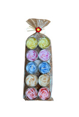 . TH091 - Lot de 10 bougies chauffe-plat avec fleur