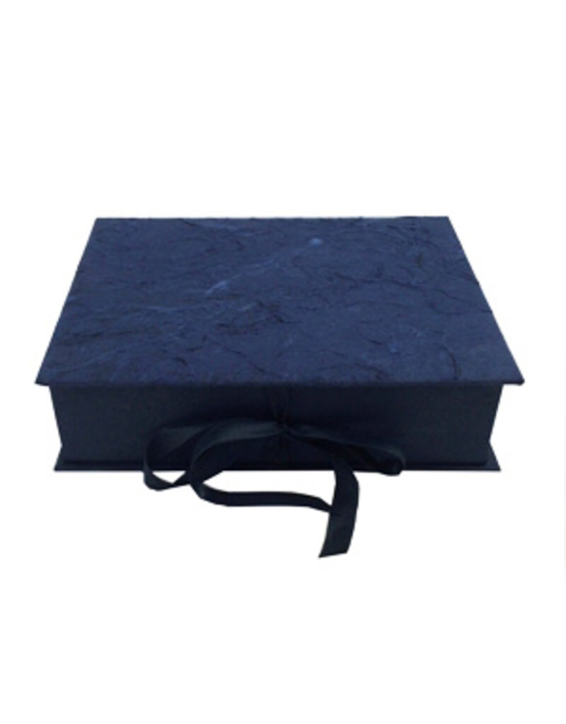 Keepsake box bark fibres, satin ribbon