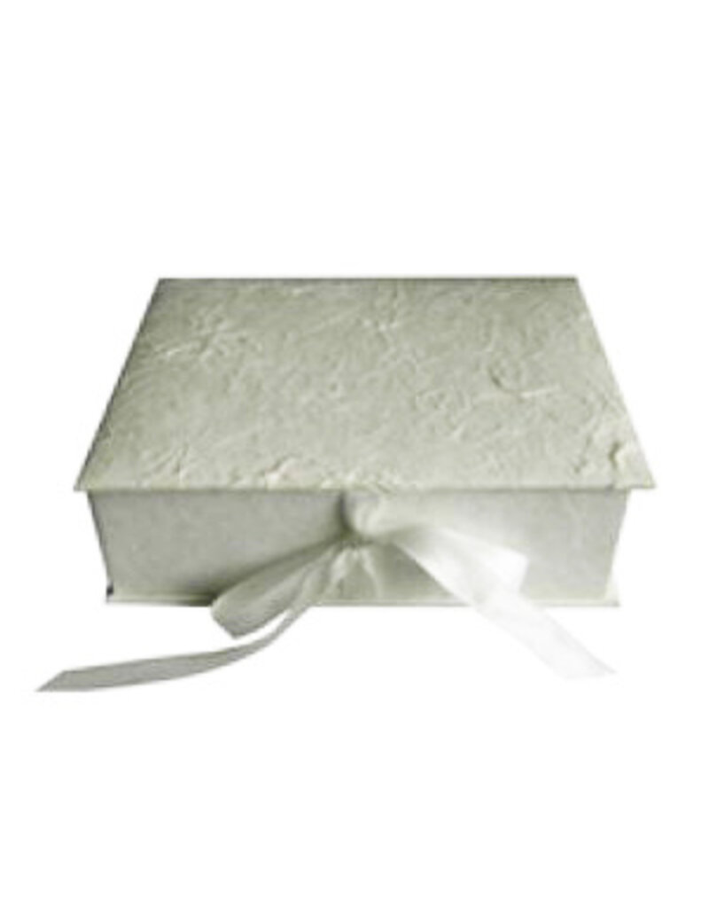 Keepsake box bark fibres, satin ribbon