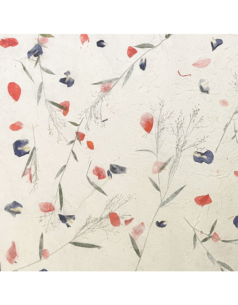 TH715 - Papier de mûrier avec mélange de fleurs