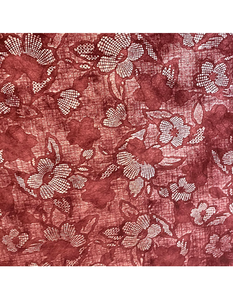 TH712 - Mulberry papier met transparant bloemenpatroon