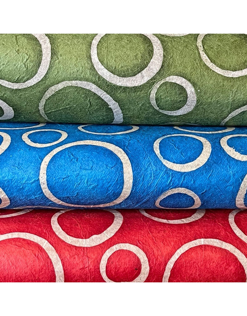 Loktapapier mit Batik Kreisen