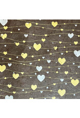 NE046 - Lokta-Papier mit Herzen Druck