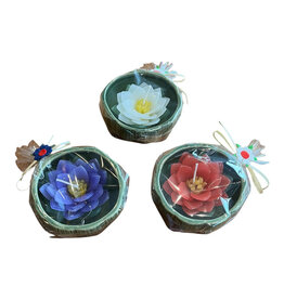 TH124 Porcelain dish with flower candle