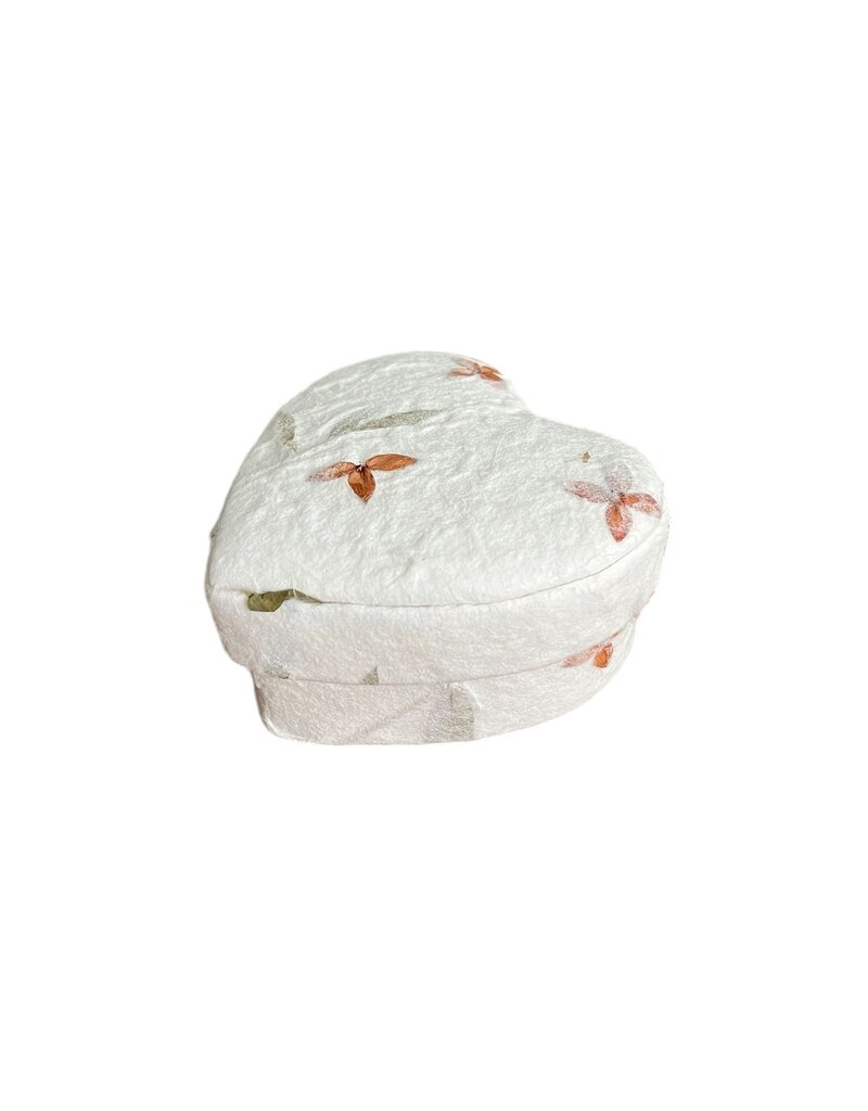 Heartshape box with flowerpaper