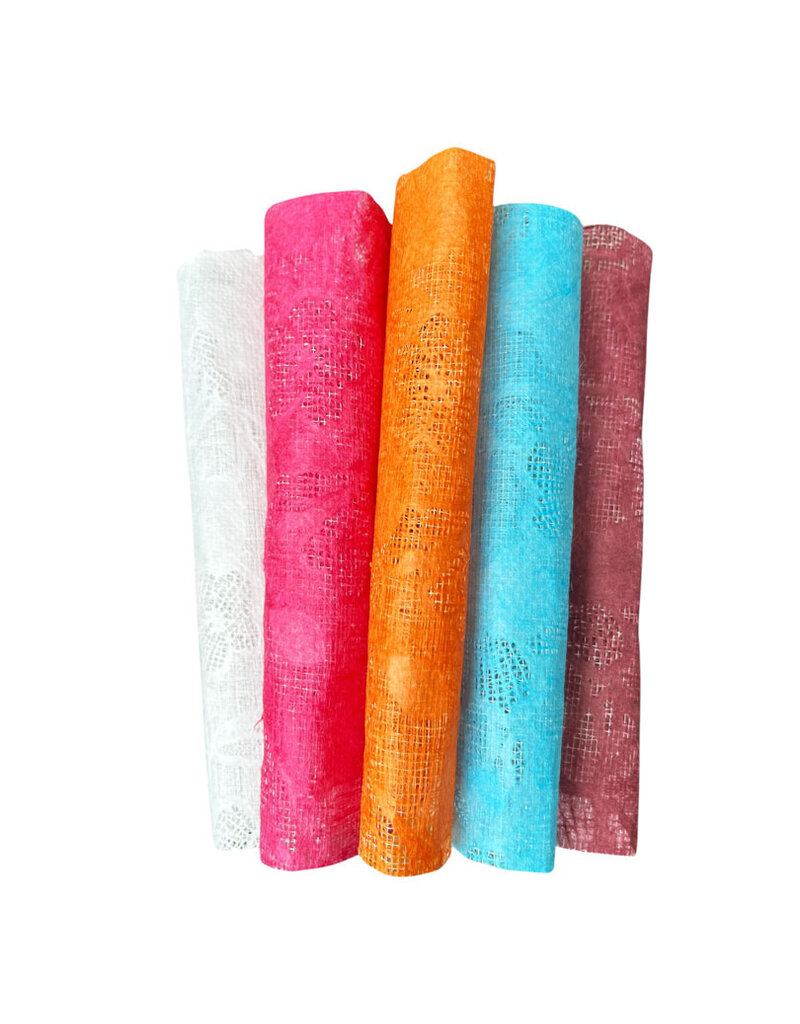 TH712 - Maulbeer-Papier mit transparentem Blumenmuster