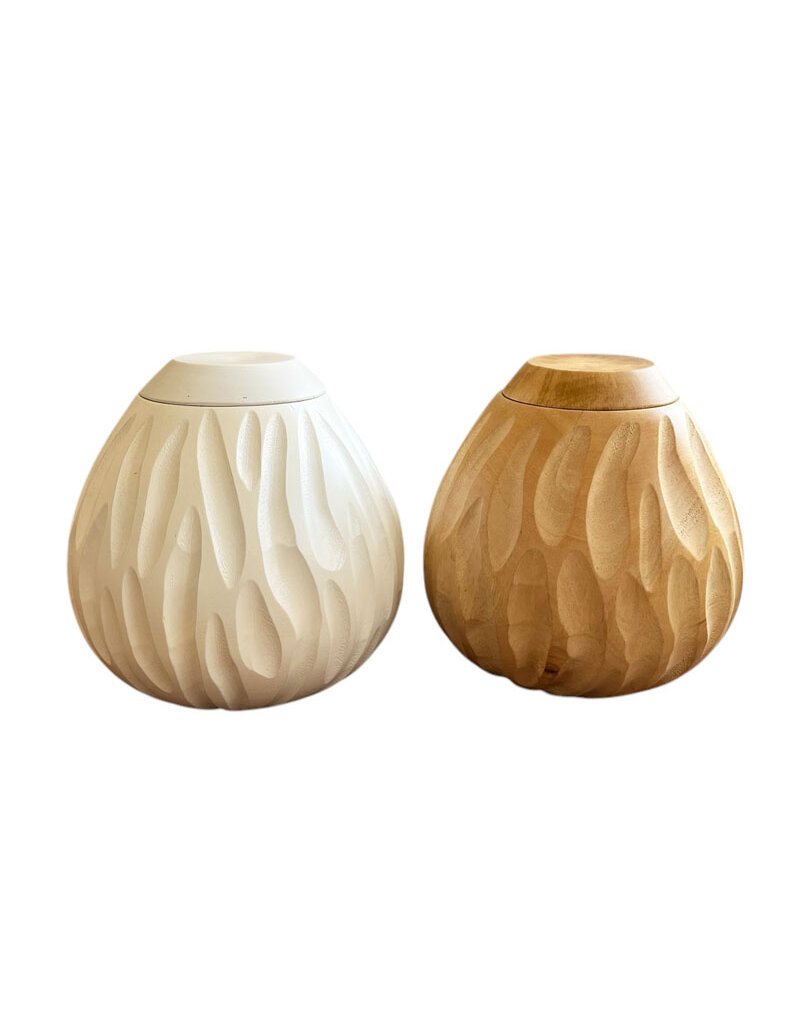 TD500 - Urne en bois de manguier 20x20cm