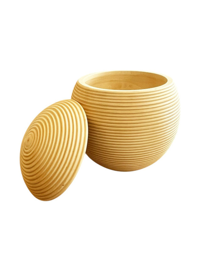 TD510 - Mango wood urn 23x23cm