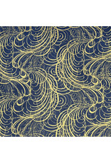 NE863 - Lokta paper with gold garland print