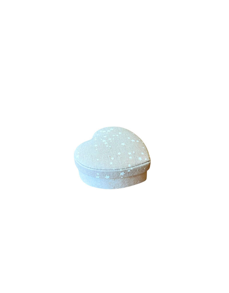 Heartshape box with white star print