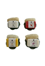 Porcelain dish with soap / loofah sponge