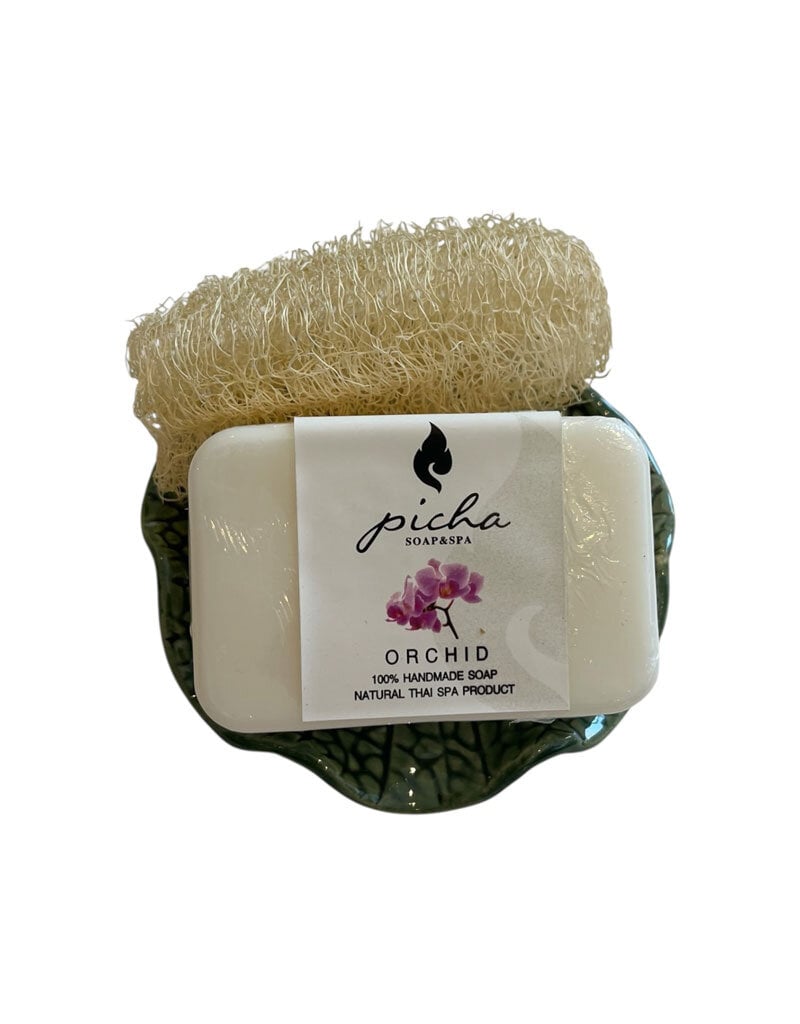 TH127 - Petite coupelle en porcelaine avec savon et éponge