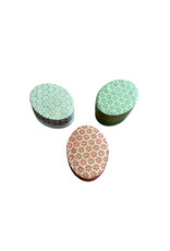 Oval box made of lokta paper