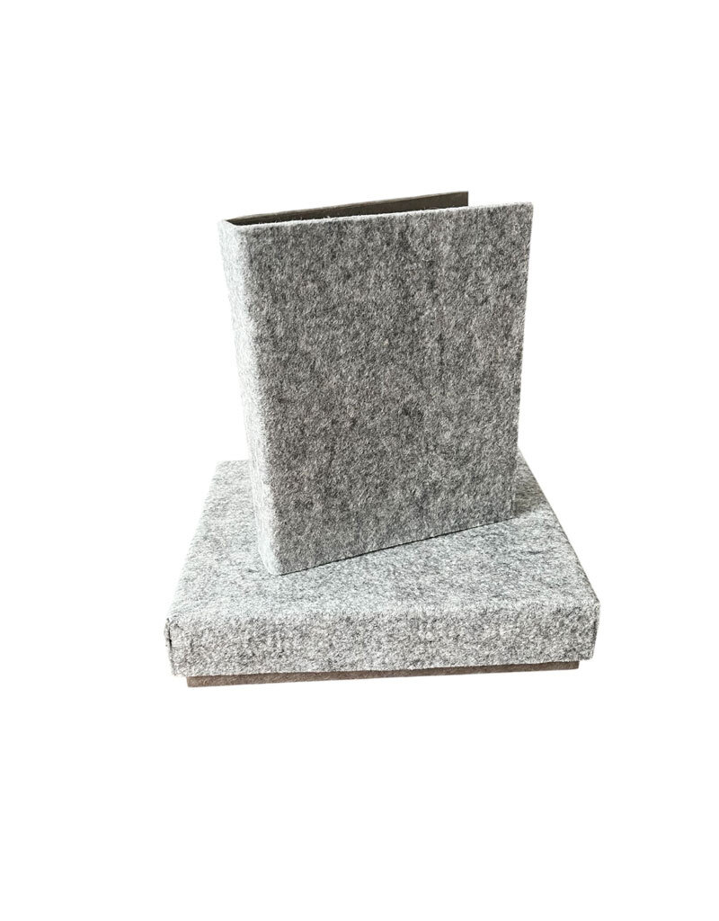 Set of a box and register with 100% wool felt