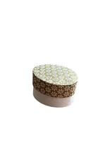 Oval box made of lokta paper