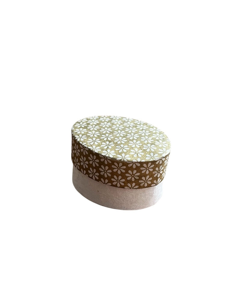 Oval box made of lokta paper