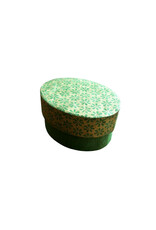 Oval box made of lokta paper