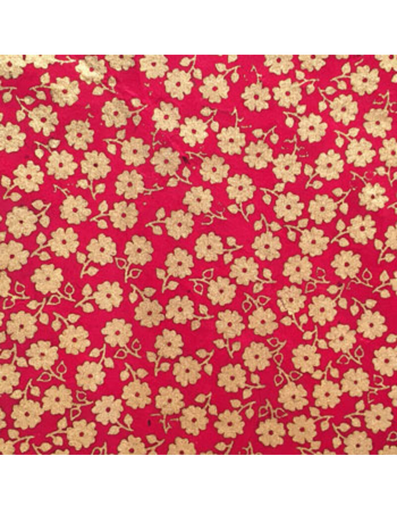Lockenpapier mit kleinem goldenen Blumendruck