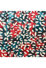Lokta papier met batik- bladprint, multicolor