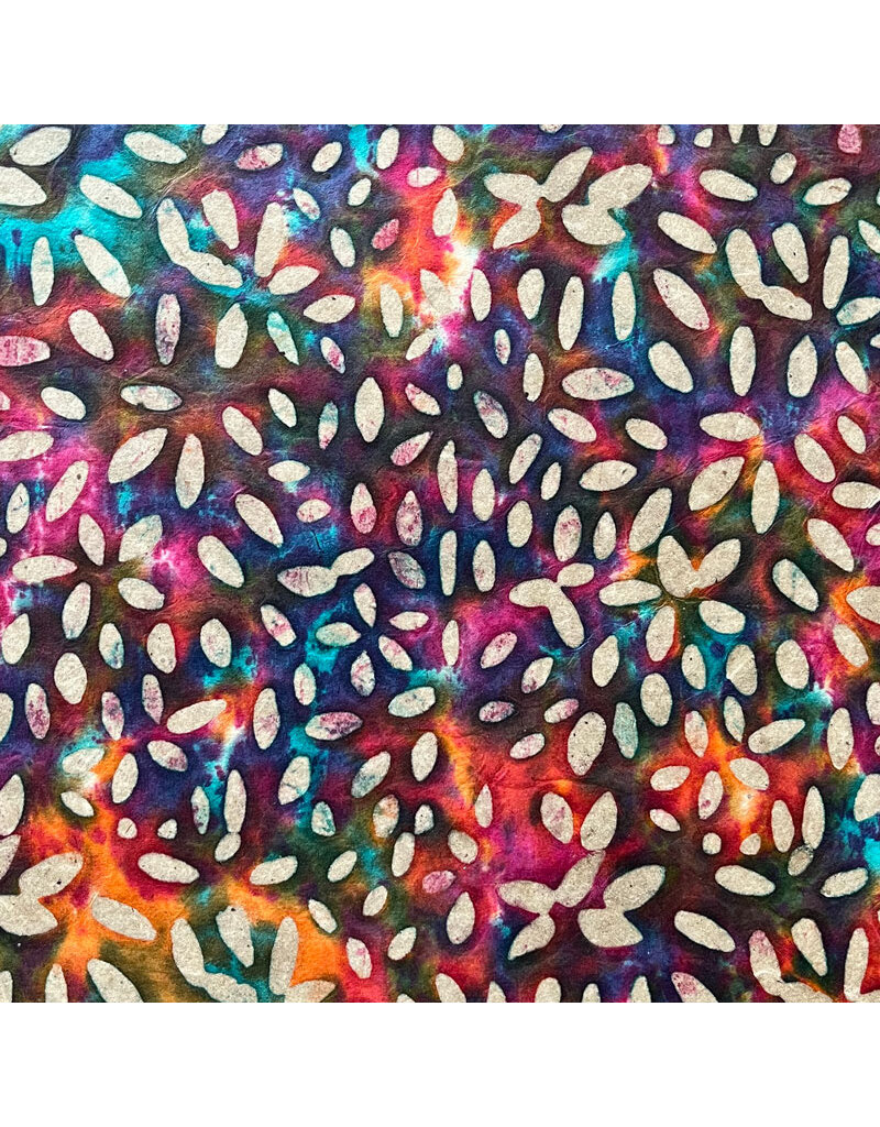 Papier Lokta avec imprimé batik, multicolore
