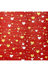 NE046 - Lokta-Papier mit Herzen Druck