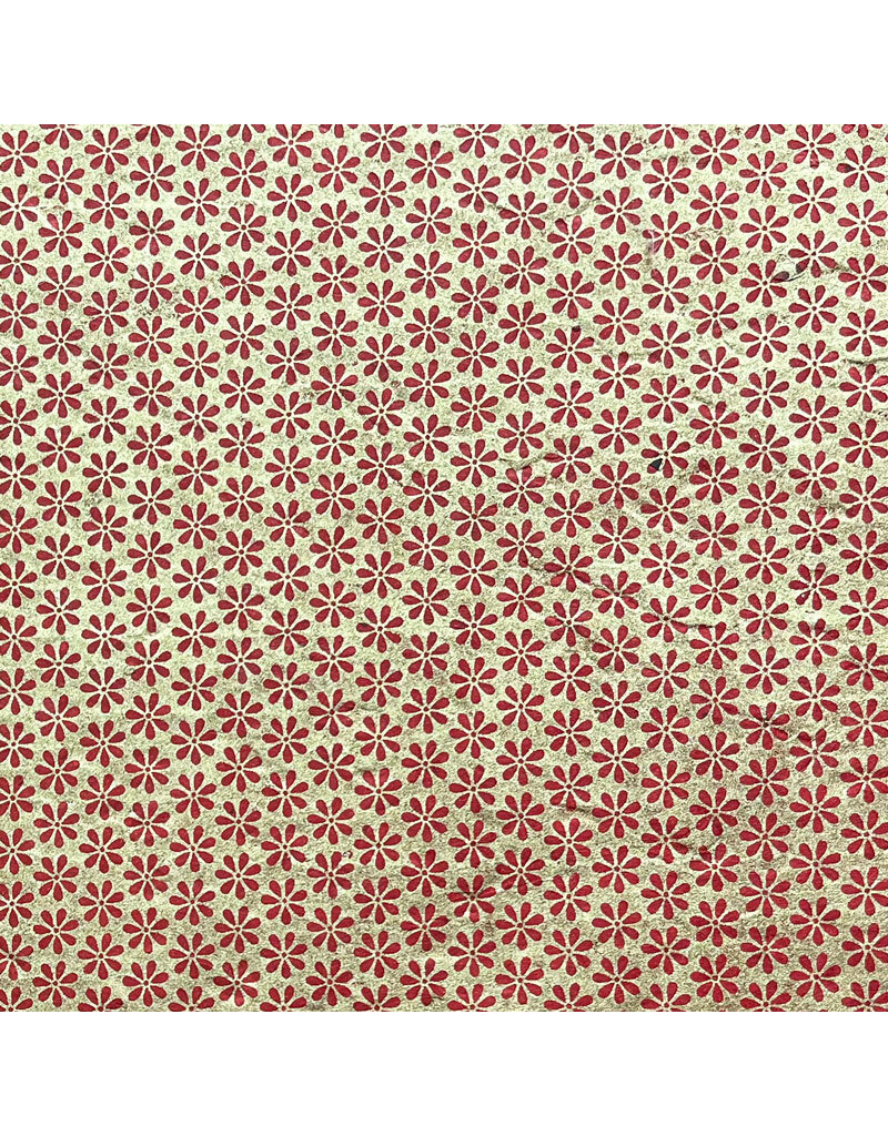 NE047 - Papier lokta avec impression fleurs