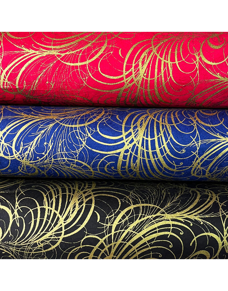 Loktapapier mit Goldgirlande Druck
