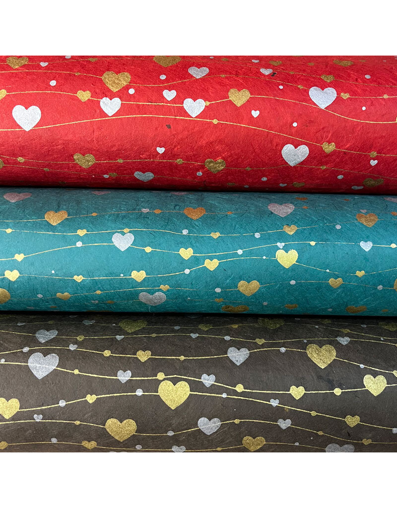NE046 - Lokta paper with hearts print