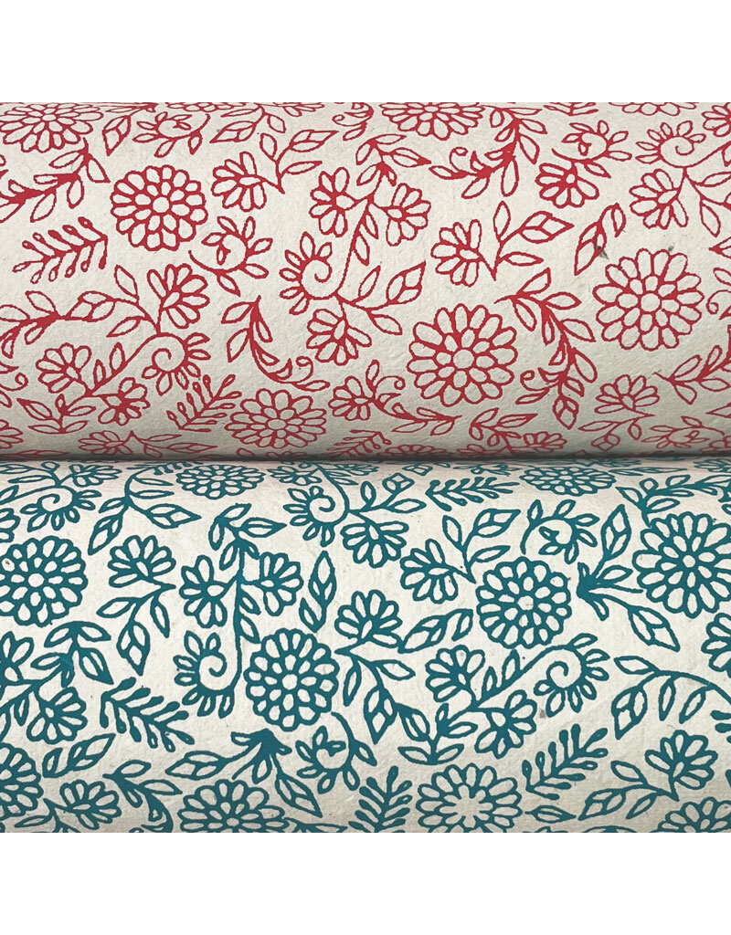 Lokta-Papier mit feinem Blatt-/Blumenaufdruck