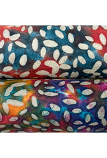 Lokta-Papier mit Batik-Blattdruck, mehrfarbig
