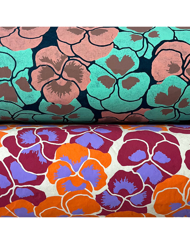 NE767 - Lokta-Papier mit Blumenmuster