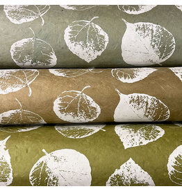 NE858 - Lokta-Papier mit Bodhi-Blattdruck