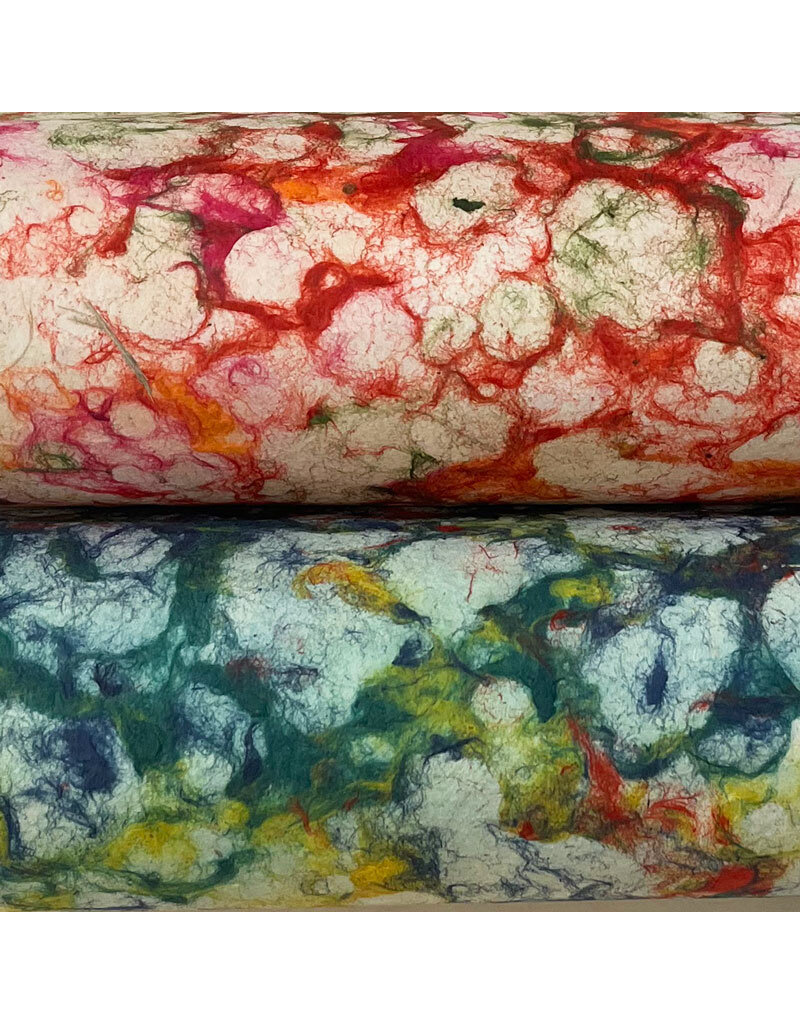 Loktapapier mit gefaerbten loktapulp